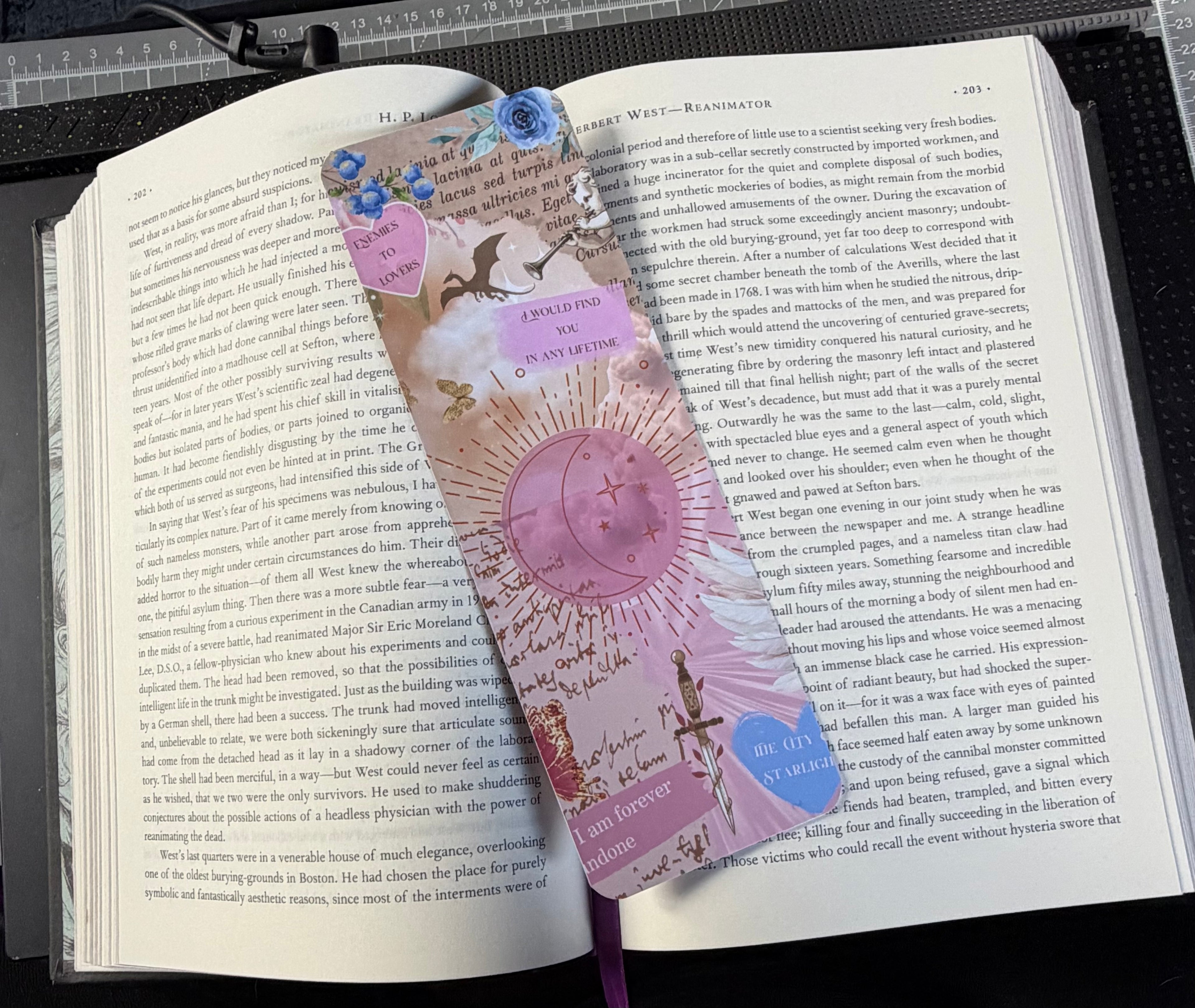 Fantasy Junk Journal Pattern, Large Bookmark