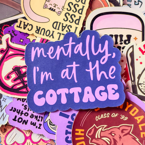 At the Cottage, Heated Rivalry, Single Sticker. Meet me at the cottage bookish sticker