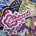 Banjaxed, Single Sticker. Irish slang, humour, graphic.
