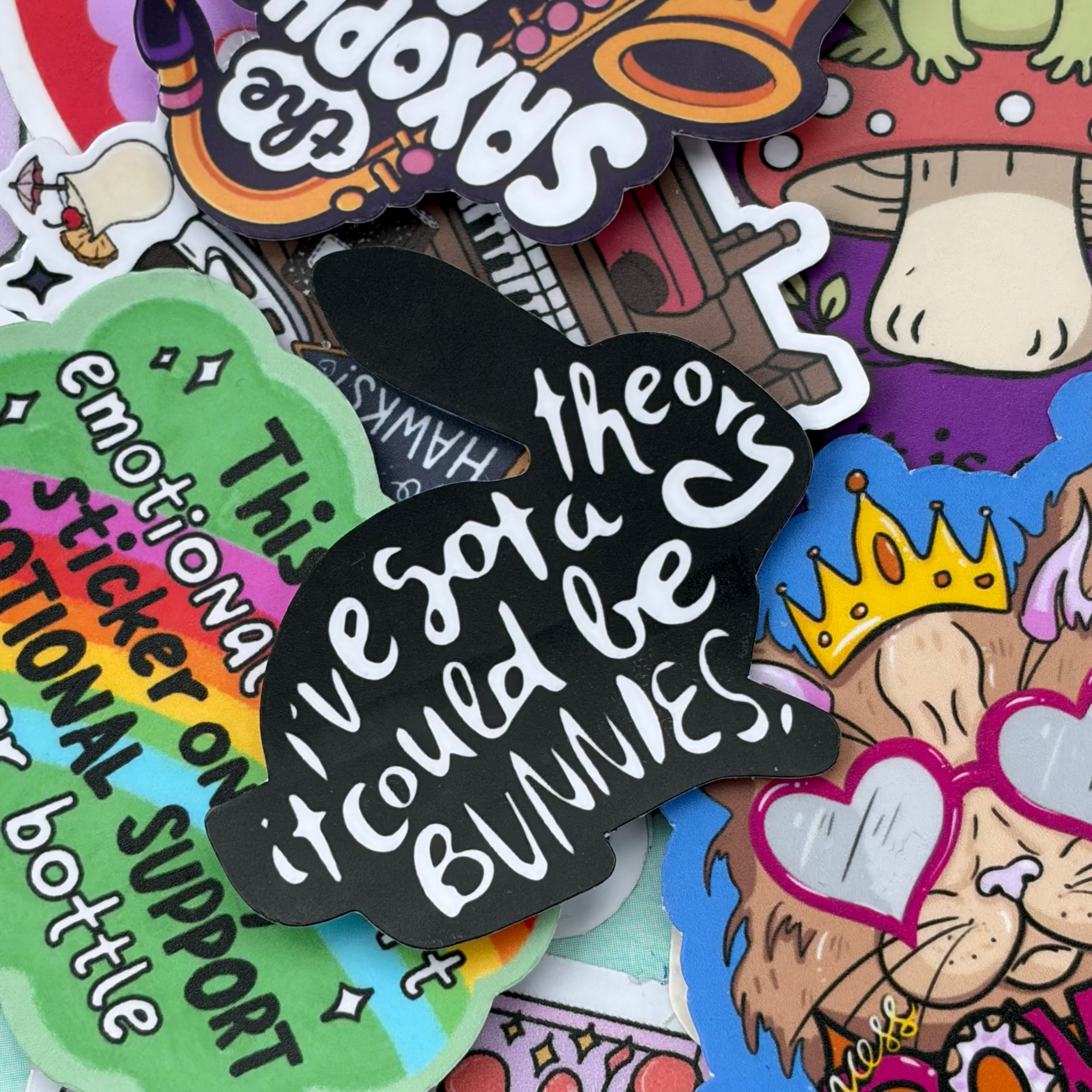 Bunny Theory, Anya, Buffy the Vampire Slayer, Single Sticker BLACK WHITE RETRO MAGIC