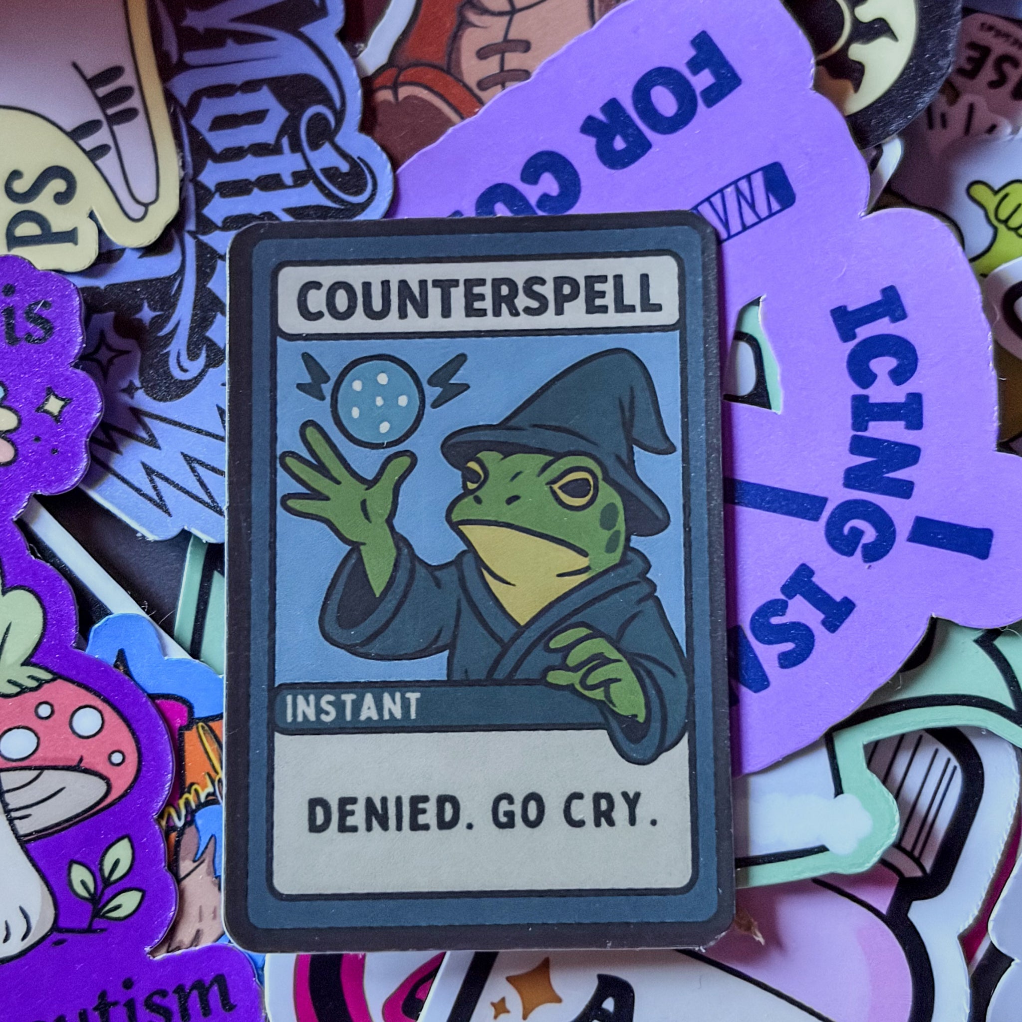 Counterspell Frog Wizard, Single sticker