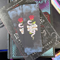 Dark Romance Serpent, Bookmark. Red Rose, dark backround, fantasy. Ask me about dark romance. Cute. snake. thorns.