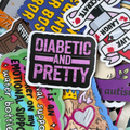 Diabetic and Pretty, Single Sticker, pink, black
