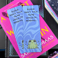 Don’t talk to me, Frog Bookmark. Blue design, green crying frog. Let me read in peace.