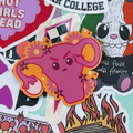 F-Uterus, Funny Single Sticker, Pink and Orange, Dark Humour WOMANS HEALTH REPRODUCTIVE CARTOON