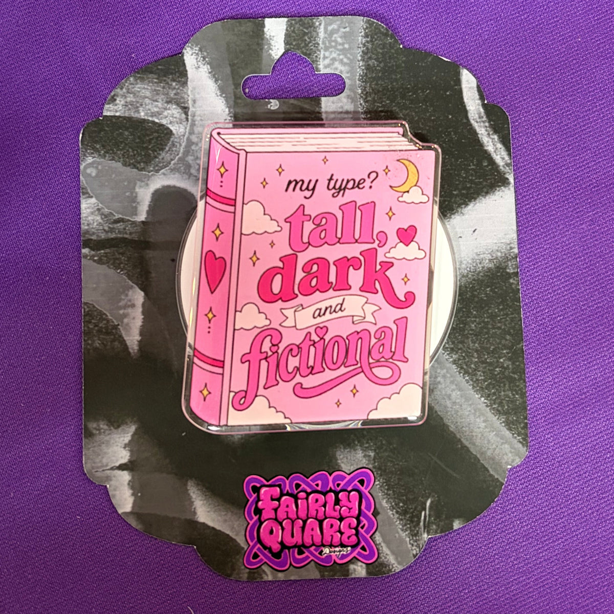 Tall Dark & Fictional Magnetic Kindle Grip | Book Boyfriend Phone Grip | BookTok Gift