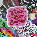 Final Girl Energy, Single Sticker Pink, star. Horror movie fan