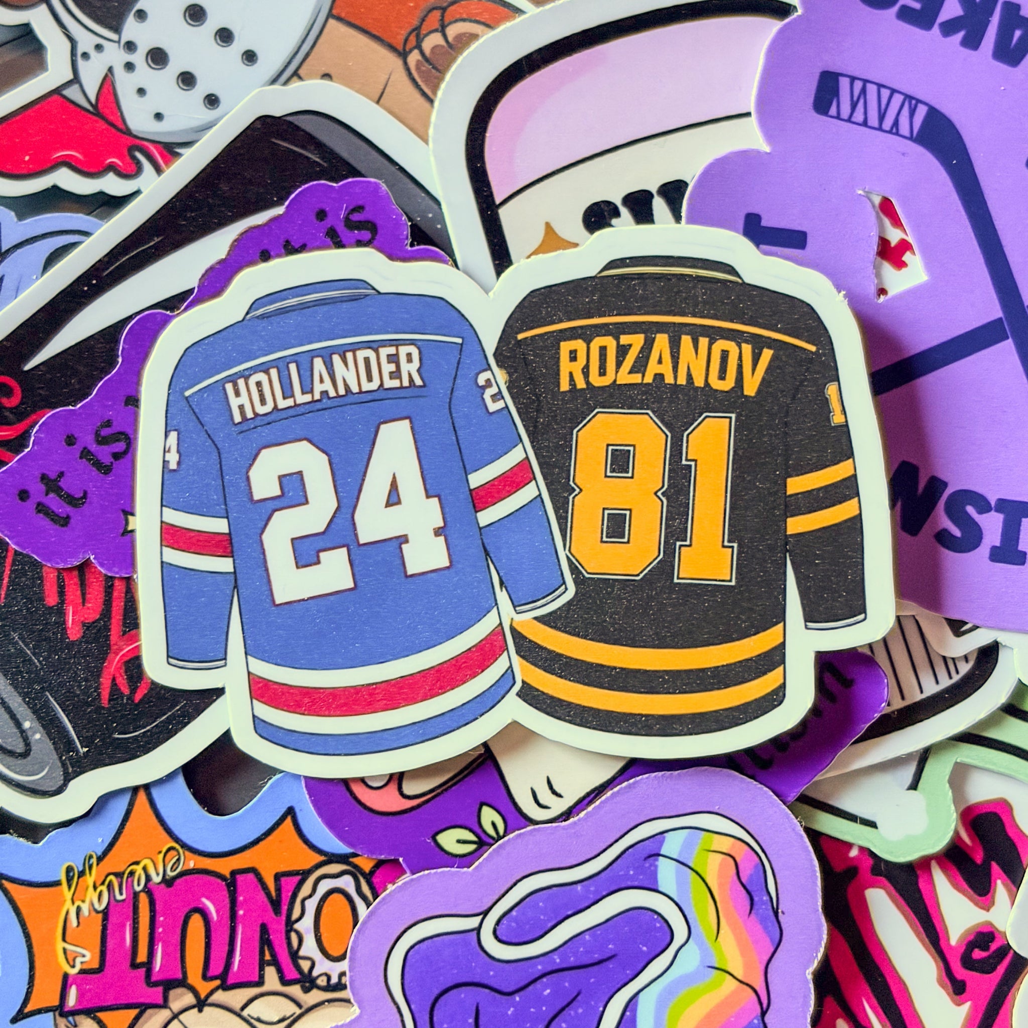Heated Rivalry, Jersey, Single Sticker. hockey romance, bookish. Hollander, Rozanov
