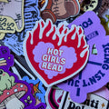 Hot Girls Read, Flaming Heart, Single Sticker