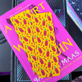 Hot Stuff, Bookmark. Hot sauce, siracha sauce, spicy bookish theme, flames. Yellow, red, green. Graphic