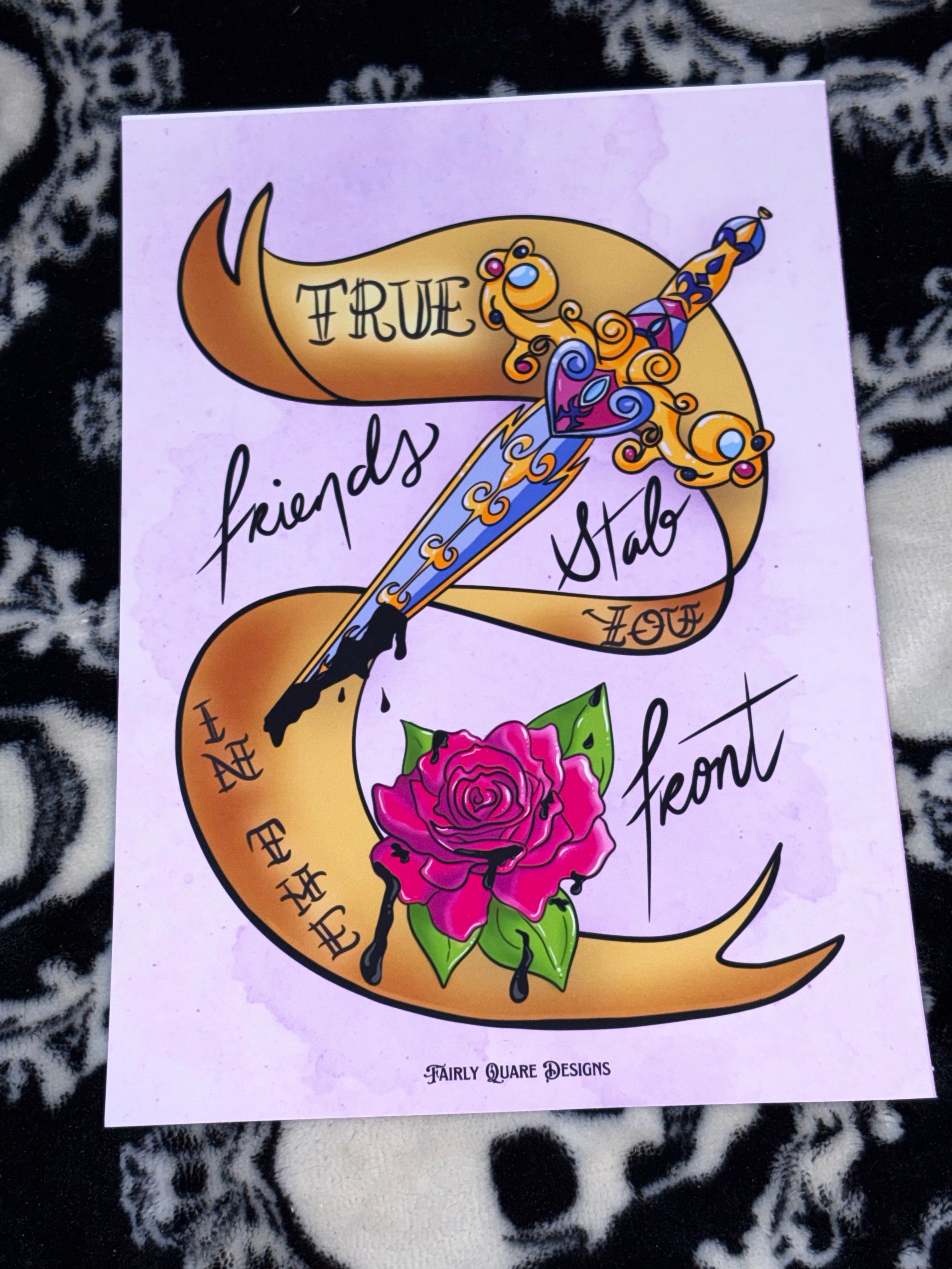 True Friends, Gold/Pink Print