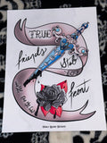True Friends, Blue/Red Print