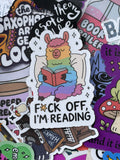 Fuck Off I’m Reading Llama, Funny, Colourful, Bookish, Single Sticker