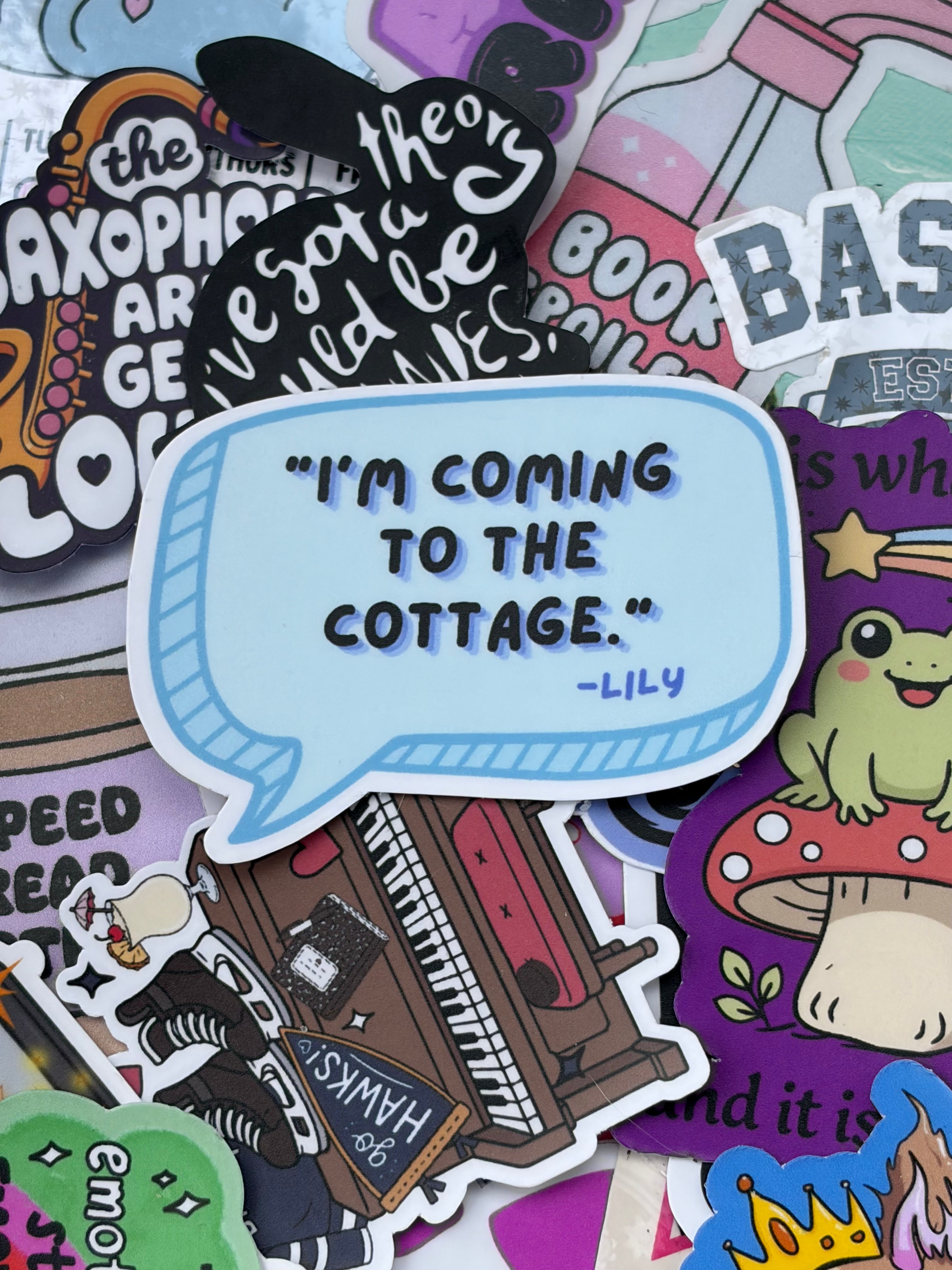 I’m Coming To The Cottage, Heated Rivalry, Hockey,Bookish Single Sticker