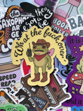 WTF Cowboy Frog, Funny, Cute, Single Sticker