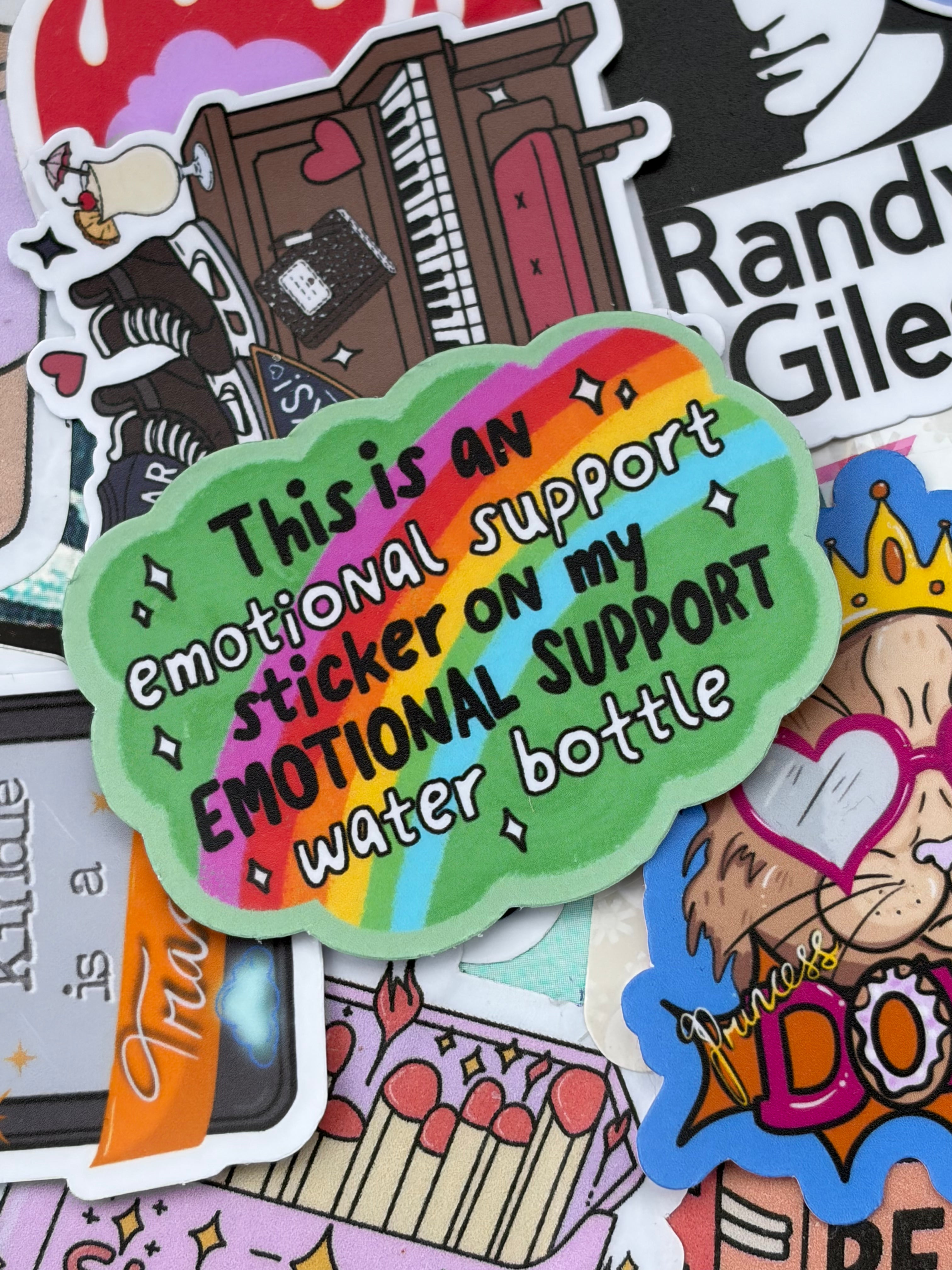 My Emotional Support Waterbottle Sticker, Single Sticker