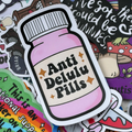IMG-Anti Delulu Pills, Single Sticker Pink bottle, stars, cute, relatable funny