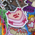 Just a Girl Single Sticker, Cake, Cute, Funny, Meme