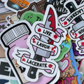 Live Laugh Lacerate, Single Sticker Horror fan. Slasher film