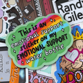 My Emotional Support Waterbottle Sticker, Single Sticker RAINBOW BRIGHT FUNNY