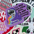Not Like The Other Girls, Funny Feral Racoon Single Sticker. &nbsp;Bright colours, dark humour, relatable as hell. RAINBOW