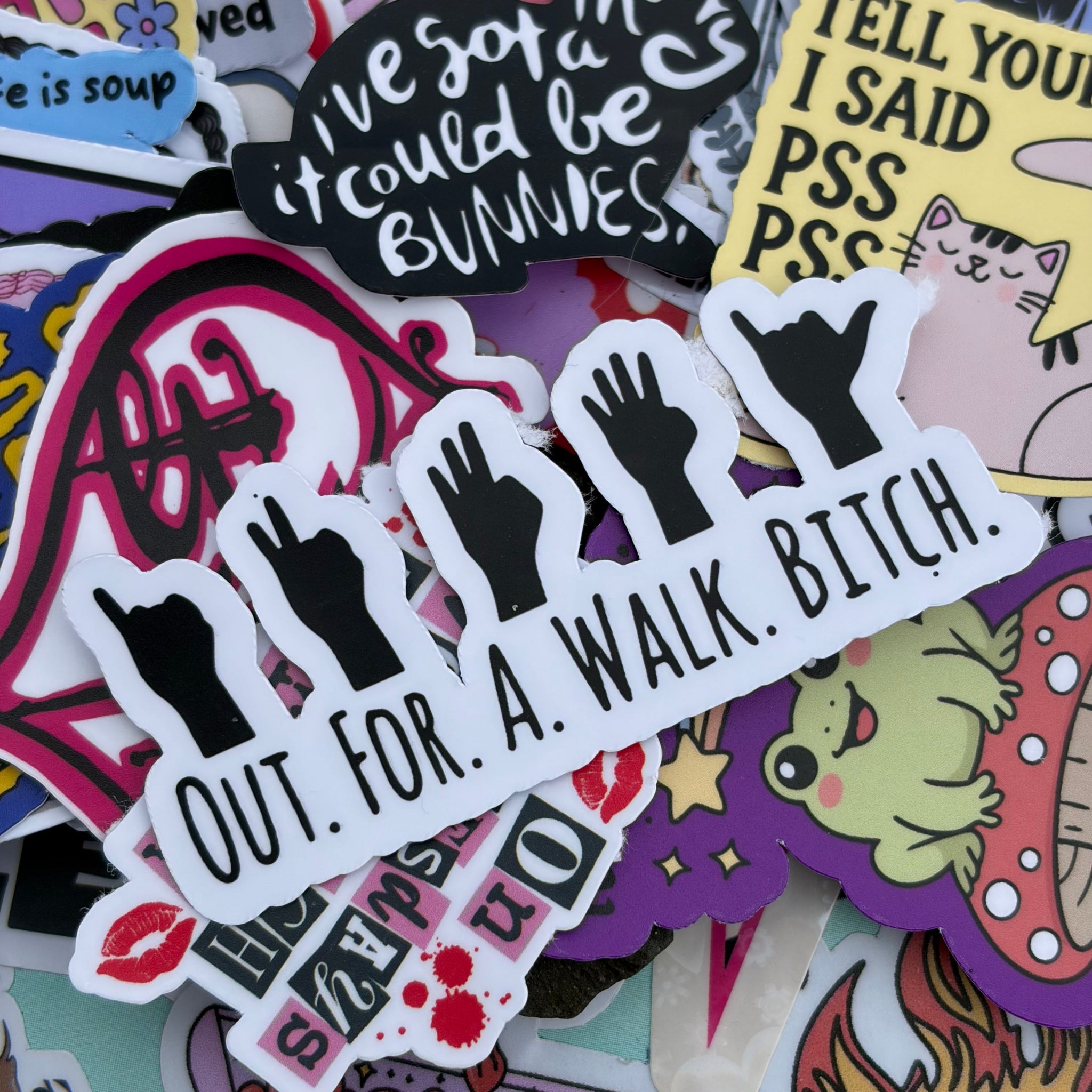 Out for a Walk bitch, Spike, Buffy the Vampire Slayer, Single Sticker hands
