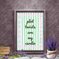 Plot Twists Are My Cardio, Print, Green stripes, Library print, bookish quote, coquette style