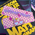 Princess Donut, Dungeon Crawler Carol, double sided Bookmark. Pink, yellow graffiti. Lit RPG, cat character, gaming.