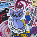 The Sky is My Litterbox, Single Sticker, Rainbow cat, cute cartoon, funny unicorn fluffy