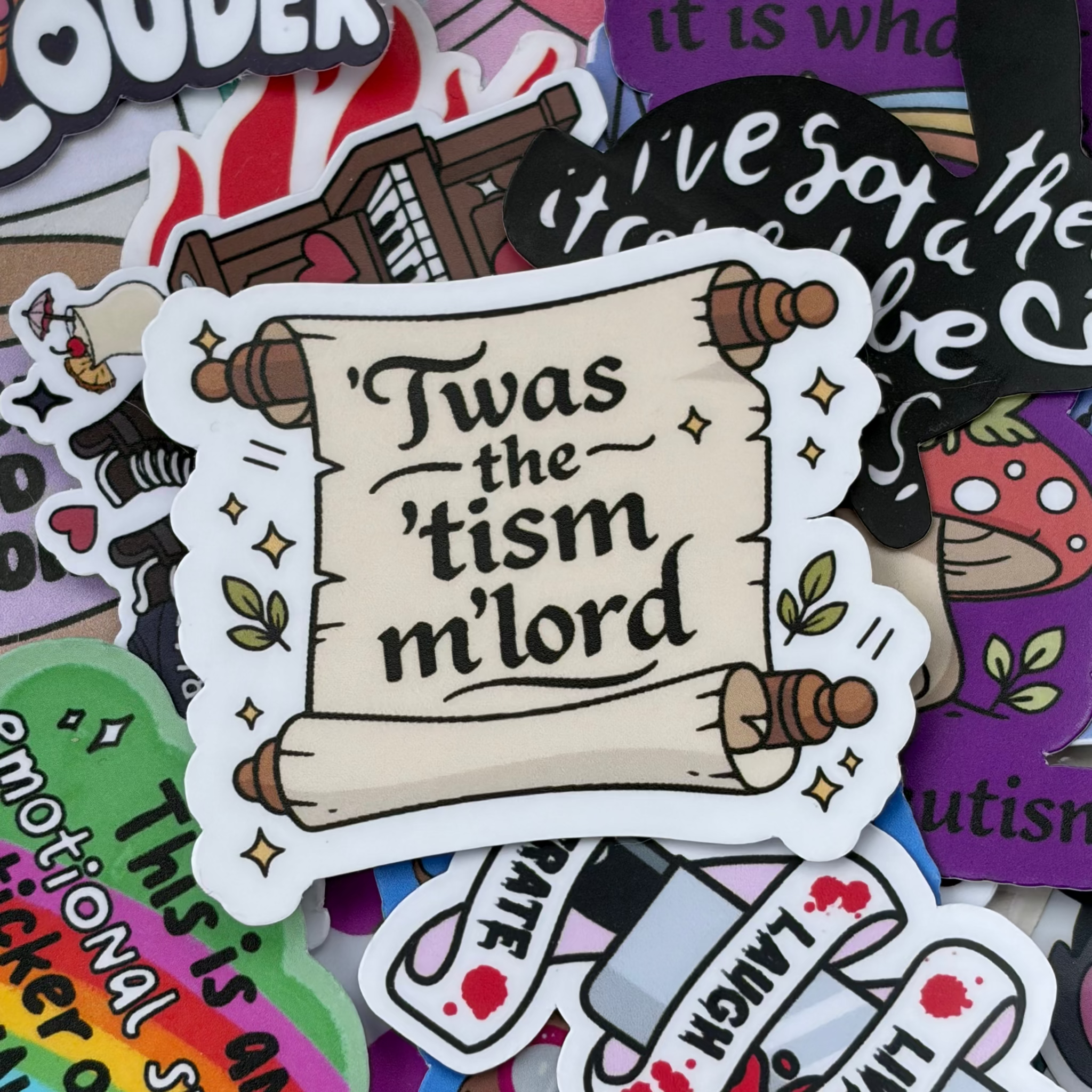 Twas The ‘Tism M’Lord, Single Sticker, meme, neurodivergent, autism