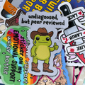 Undiagnosed, But Peer Reviewed, Cowboy boots, hat Frog, Single Sticker. Autistic, ADHD, AuDHD, neurodivergent