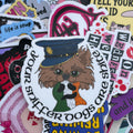 Your sniffer dogs are shite. &nbsp;Single Sticker. Kneecap inspired, cute dog, Irish culture meme, funny police hat police dog pomeranian