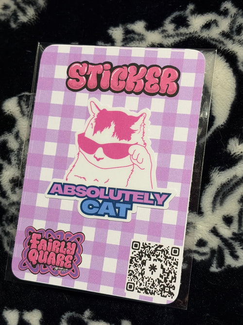 Absolutely Cat Sticker - Fairly Quare Designs