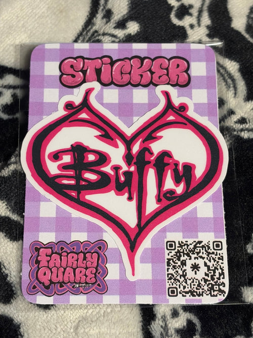 Buffy Heart Sticker - Fairly Quare Designs