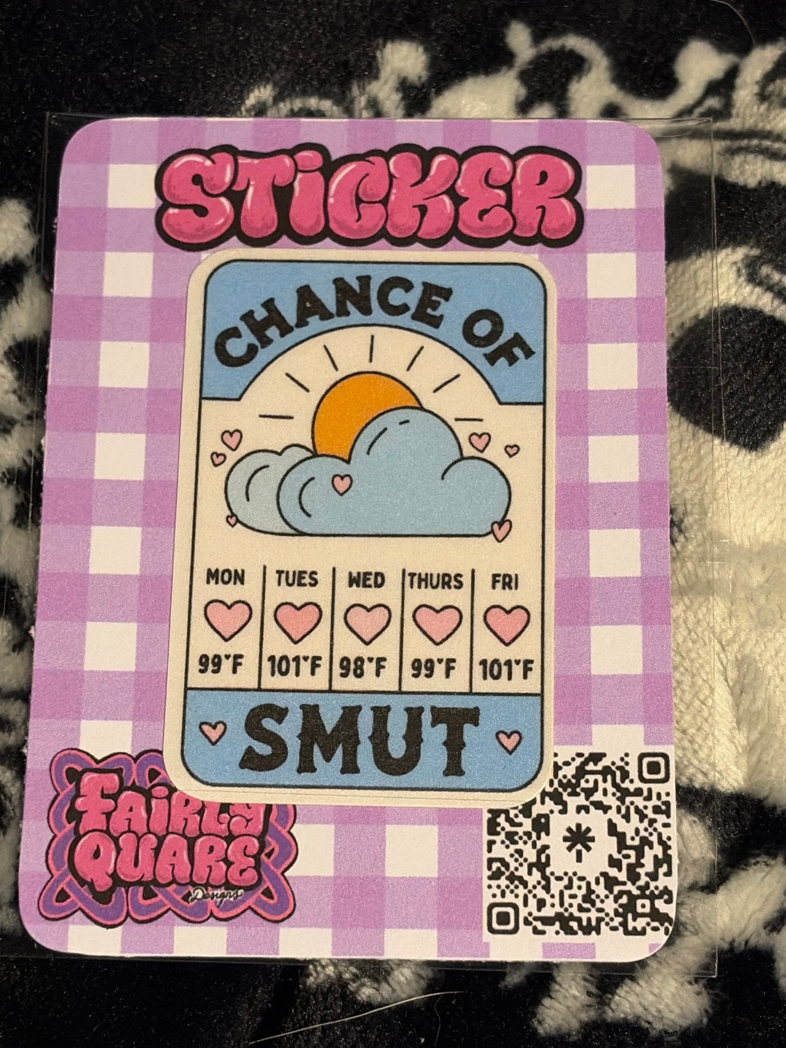 Chance of Smut Sticker - Fairly Quare Designs