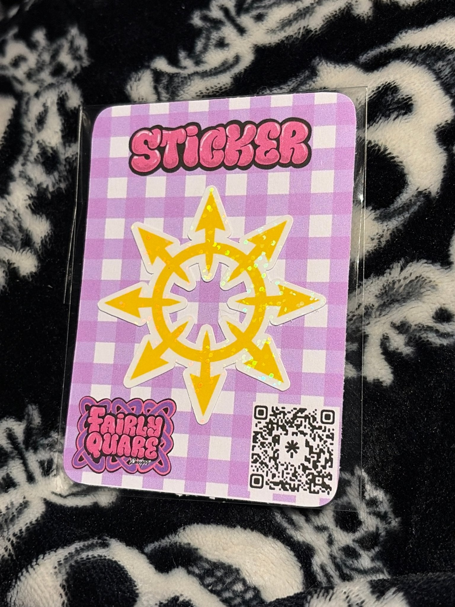 Chaotic Starburst Sticker - Fairly Quare Designs