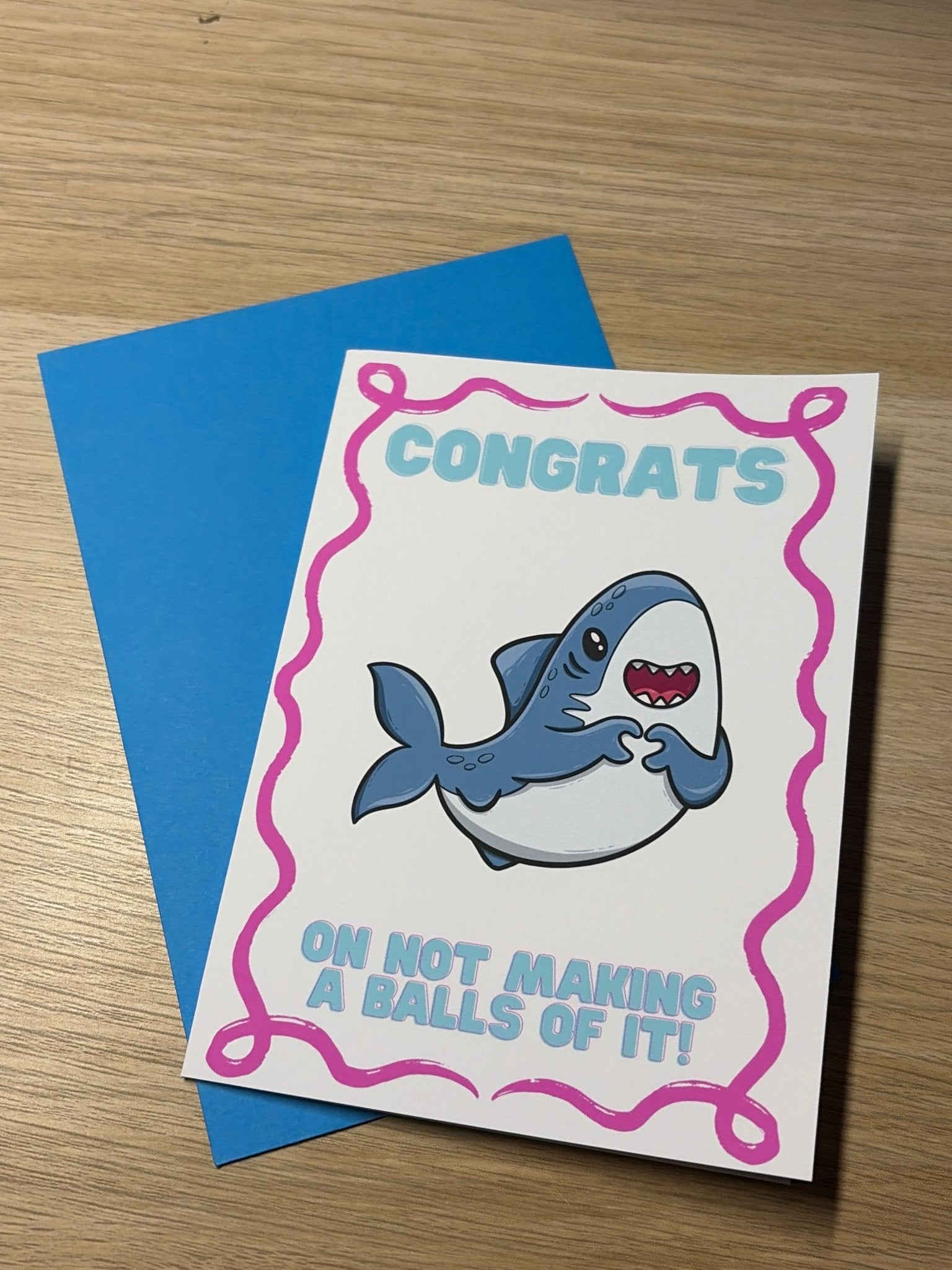 Congrats Shark Greeting Card - Fairly Quare Designs