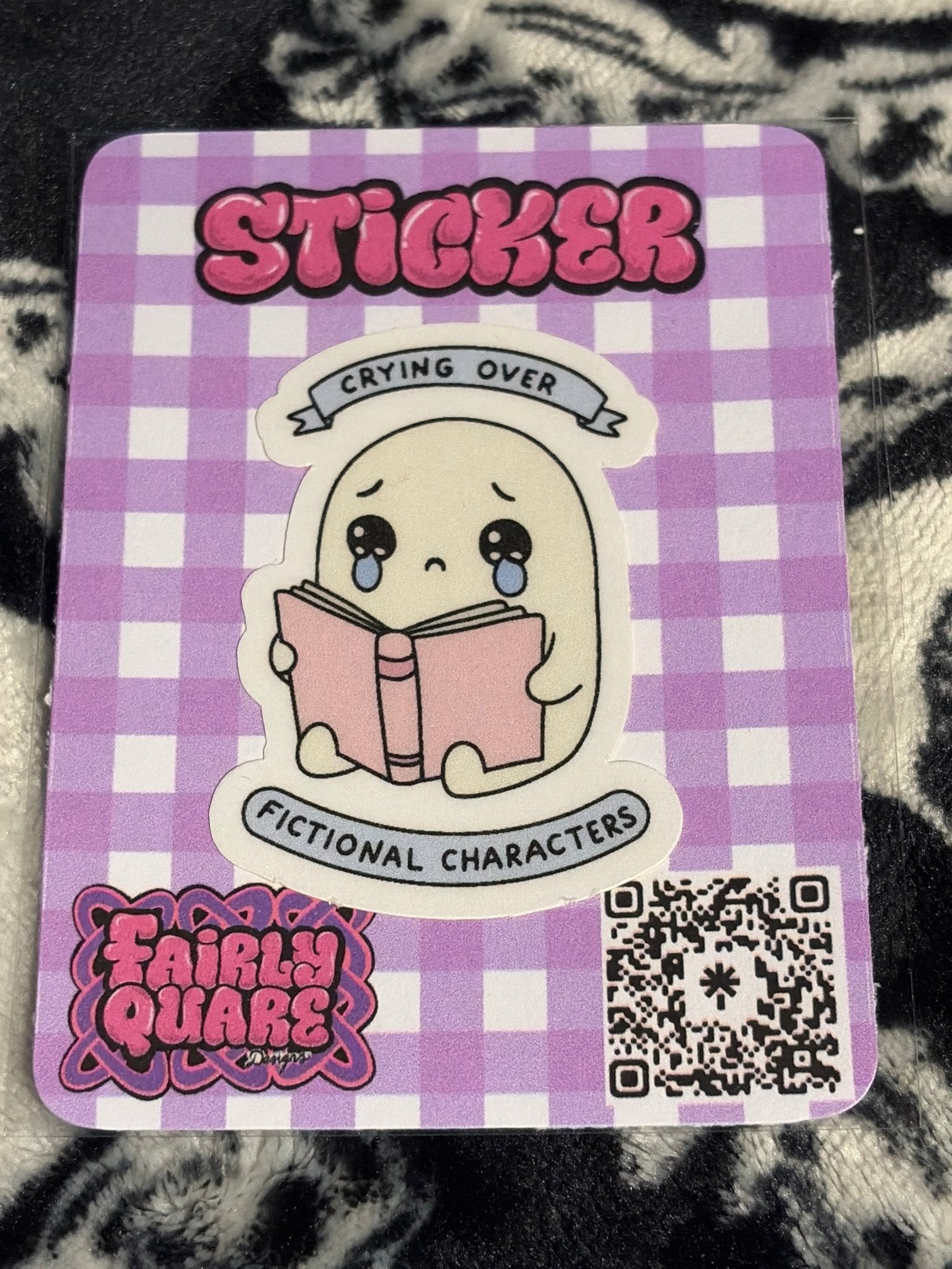 Crying over Fictional Characters Sticker - Fairly Quare Designs