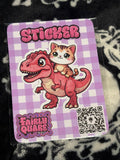Dino Cat Sticker - Fairly Quare Designs