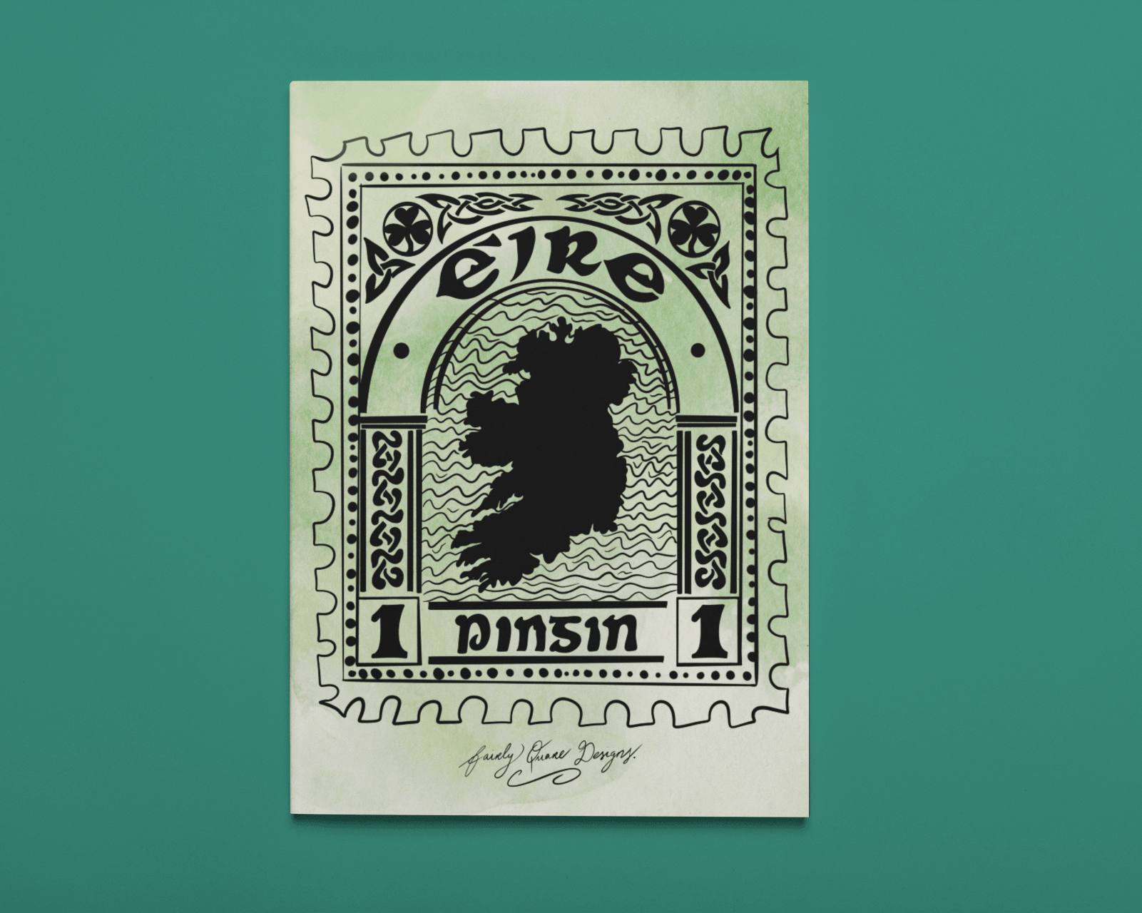 Éire Stamp Green - Print - Fairly Quare Designs