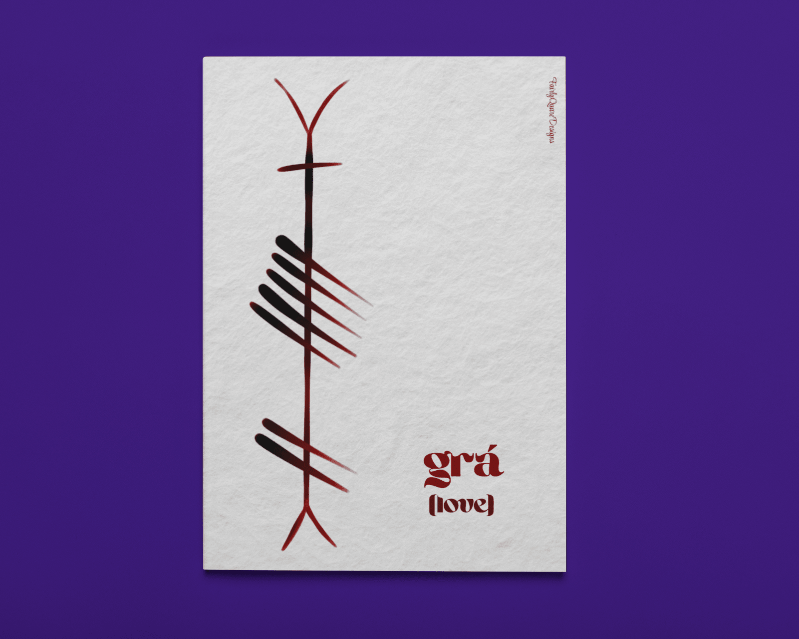 Grá - Ogham Print - Print - Fairly Quare Designs
