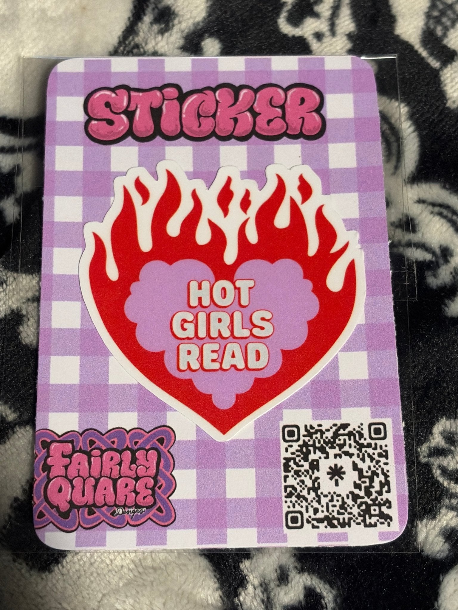Hot Girls Read Heart Sticker - Fairly Quare Designs