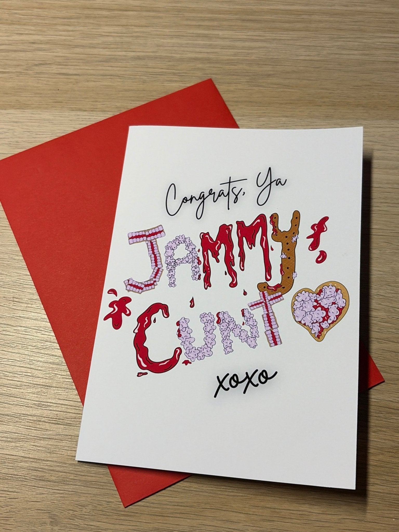 Jammy Cunt Greeting Card - Fairly Quare Designs