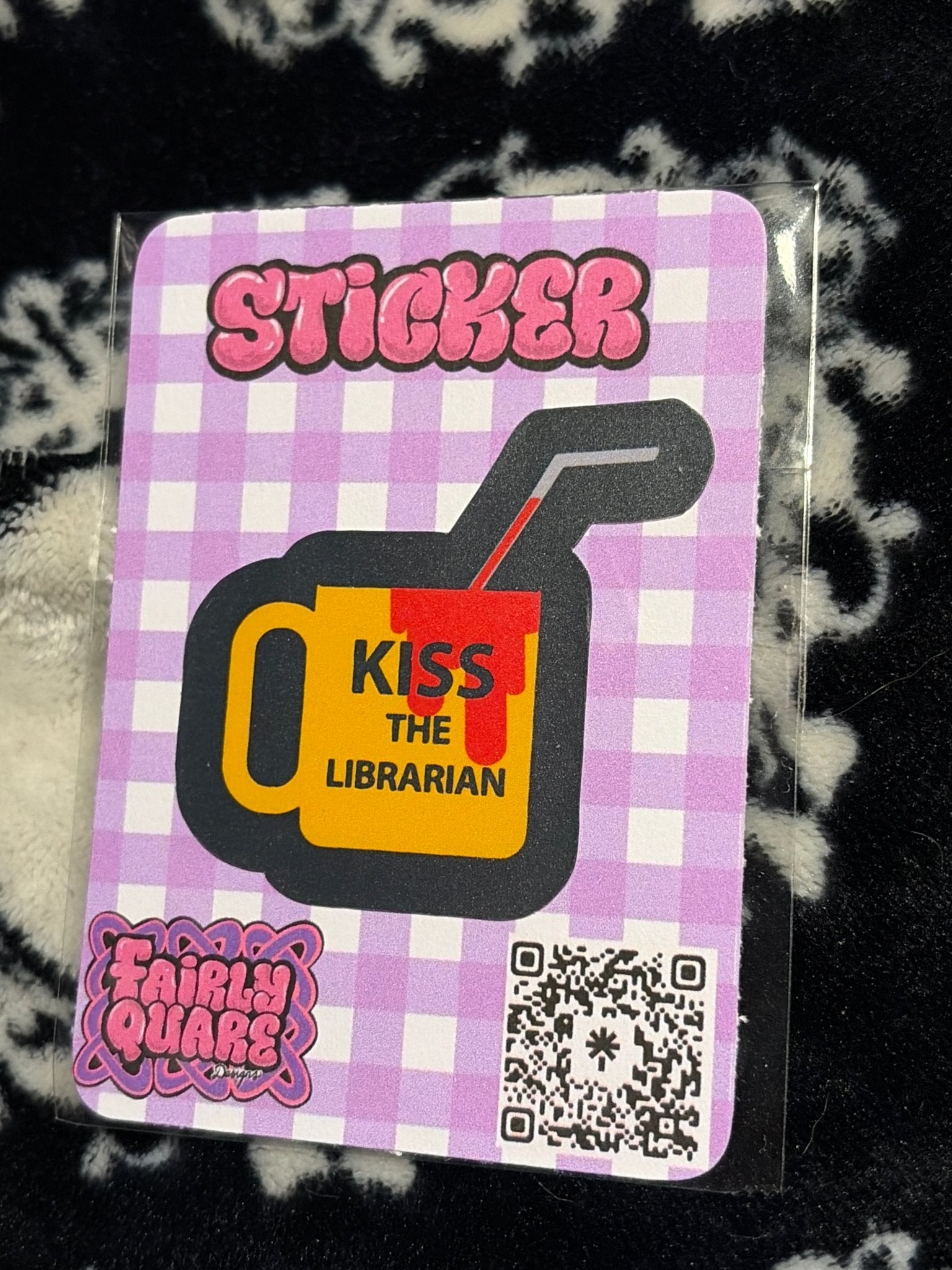 Kiss the Librarian Buffy Sticker - Fairly Quare Designs