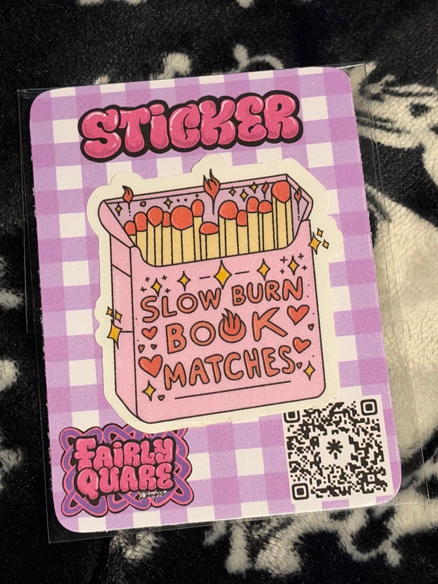 Slow Burn Book Matches Sticker - Fairly Quare Designs
