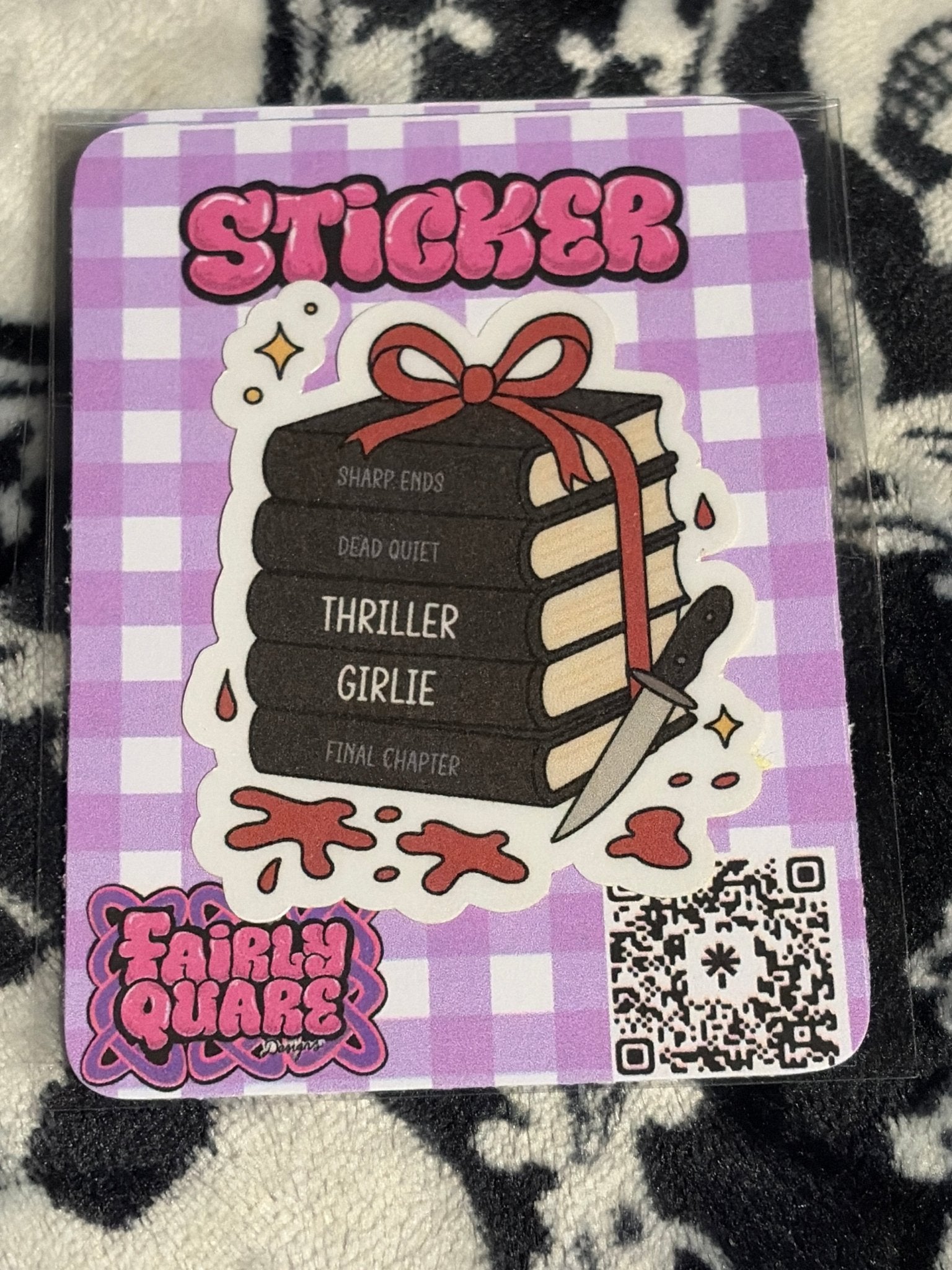 Thriller Book Stack Sticker - Fairly Quare Designs