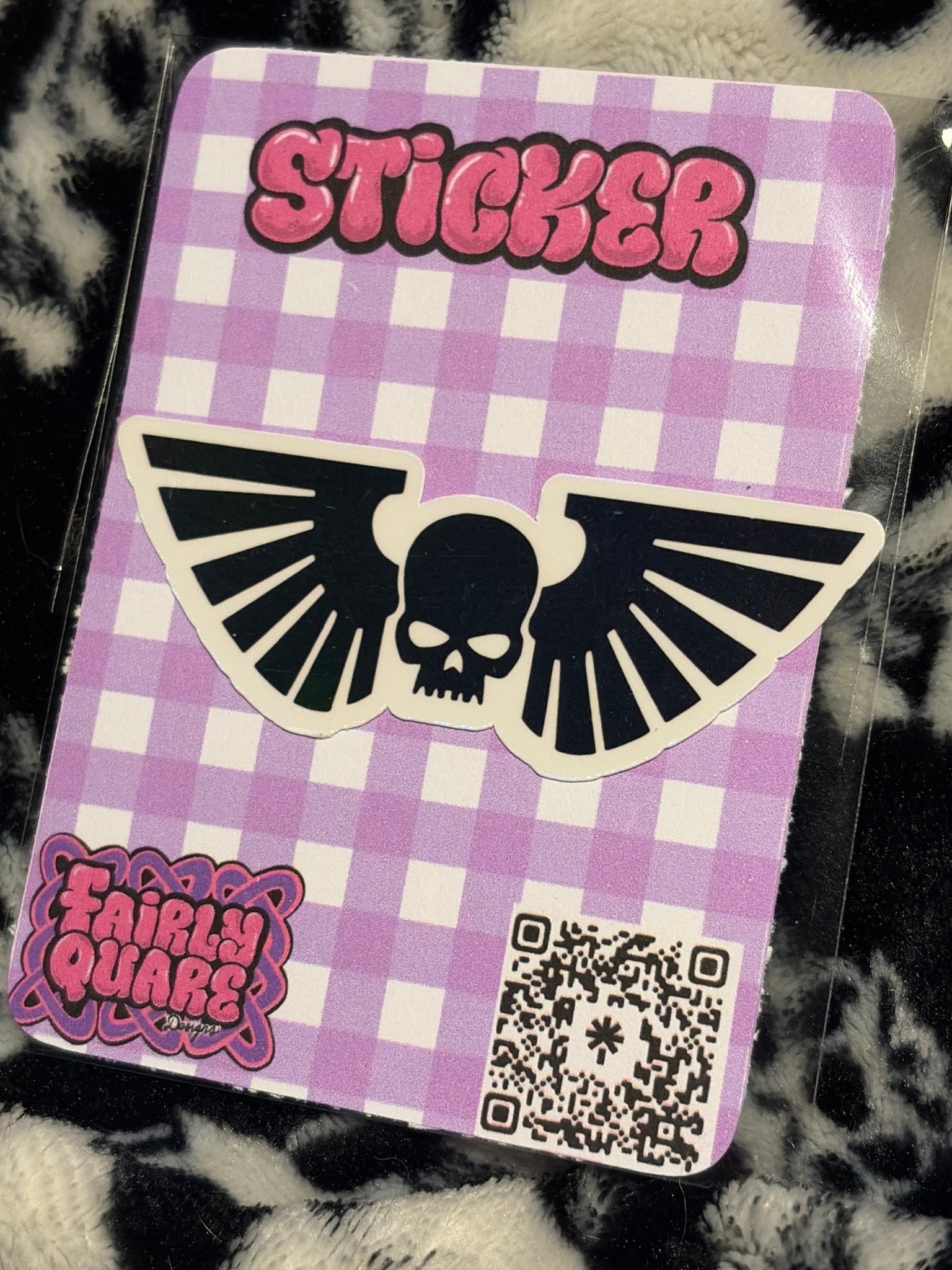 Winged Skull Sticker - Fairly Quare Designs